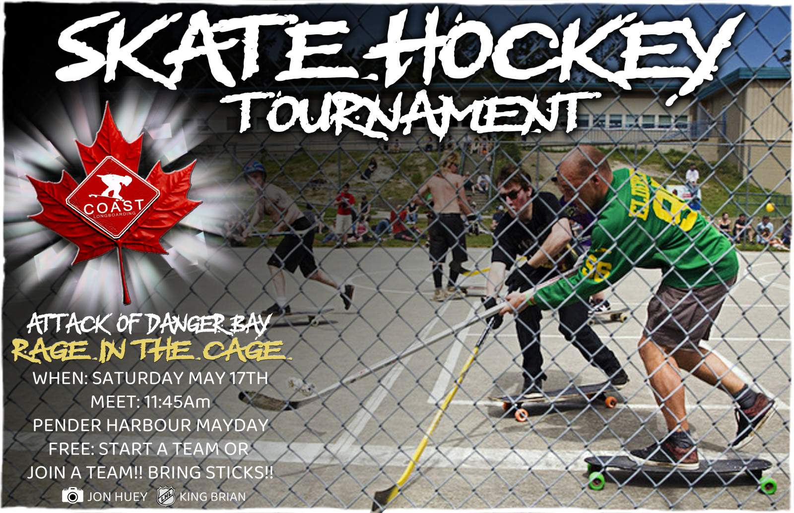 ITS FREE!!! SHOW UP WITH STICKS TO SHARE!! JOIN A TEAM!!! MAKE UP A TEAM OR EMAIL ME AND PREREGISTER A TEAM!!! OR SHOW UP WITH YOUR TEAM READY TO GO!!! EACH TEAM SHOULD HAVE 6-8 PLAYERS!!!! RULES!!! 2 FEET ON THE BOARD TO SCORE!!! 1 FOOT ON THE BOARD TO PLAY THE BEER CAN PUCK!!! AND HAVE A BLAST!!! TEAMS ARE ENCOURAGED TO DRESS UP IN FUN COSTUMES OR TEAM THEMES!!! ANY HIGHLANDS HOSTEL GUESTS FROM AROUND THE WORLD THAT ARE IN BRITISH COLUMBIA MAKE SURE YOU PLAN TO GET YOURSELF TO PENDER HARBOUR ON THE SUNSHINE COAST!!!!! COME SAY HI TO YOUR HOSTEL FAMILY AND ENJOY SOME CRAZY WILD ACTION!!! BEST PLACE TO SHOP!! Flatspot Longboard Shop ALWAYS SETS UP AN SKATESHOP BOOTH SO COME AND SHOP FOR THE BEST SKATE GEAR FROM OUR LAST COAST LONGBOARDING SKATE SHOP!!! PLEASE MEET US IN THE START OF THE PENDER HARBOUR MAY DAY PARADE TO CELEBRATE THE LAST 2 ATTACK OF DANGER BAYS!!! OUR OPPORTUNITY TO THANK ALL OF PENDER HARBOUR FOR 24 FOUR YEARS OF ENDLESS SUPPORT!!! THE MAYDAY PARADE WITH ALL THE LONGB on COASTLONGBOARDING.COM